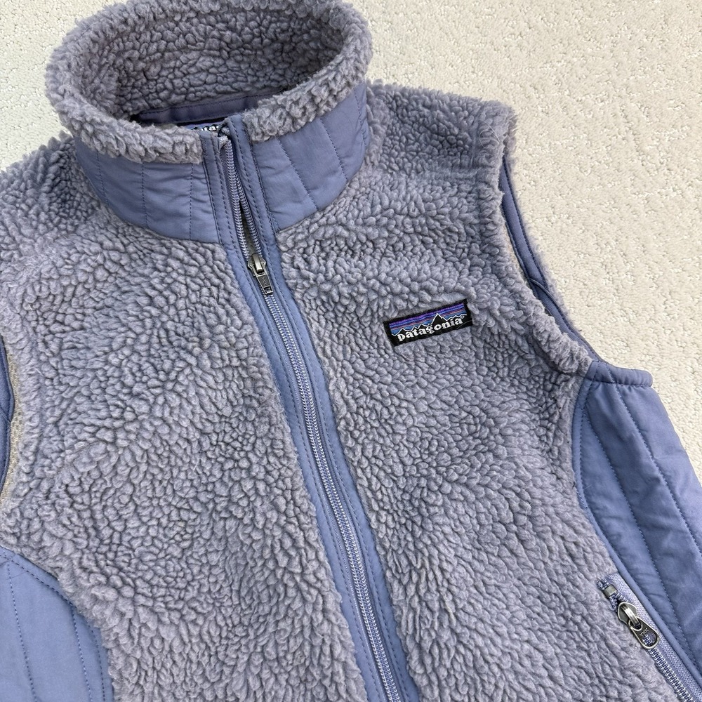 Vintage Patagonia Synchilla Retro-X Vest Womens XS‎ lilac Deep Pile Fleece 23080